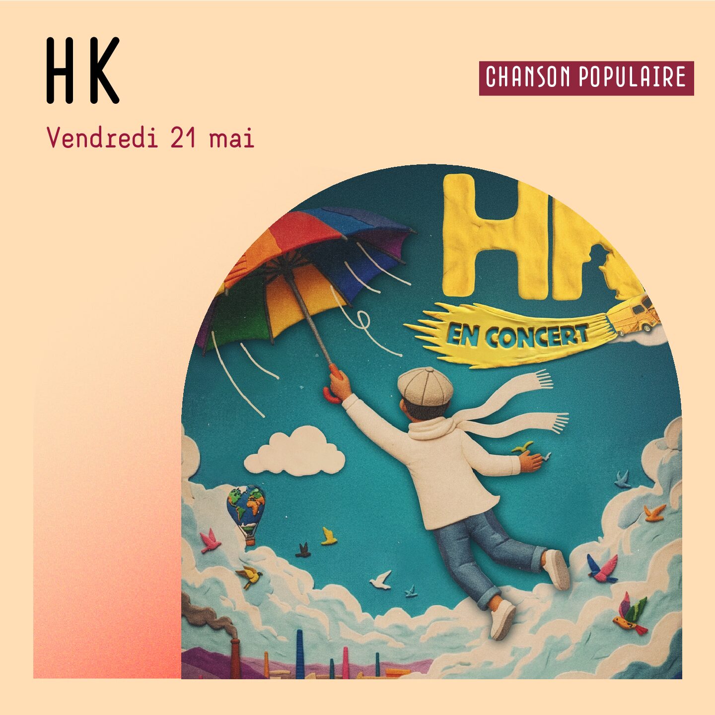 Affiche HK en concert à La Cabane